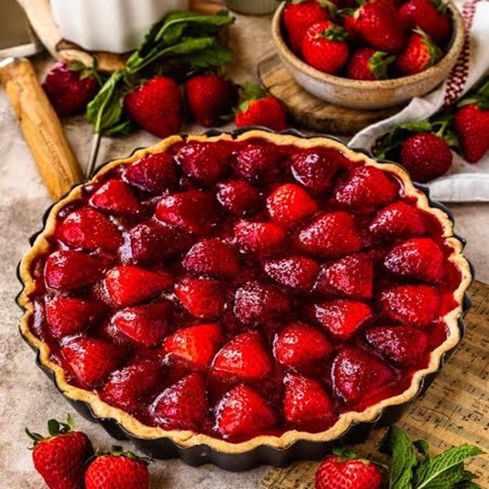 Crêpes mit Quark und frischen Erdbeeren